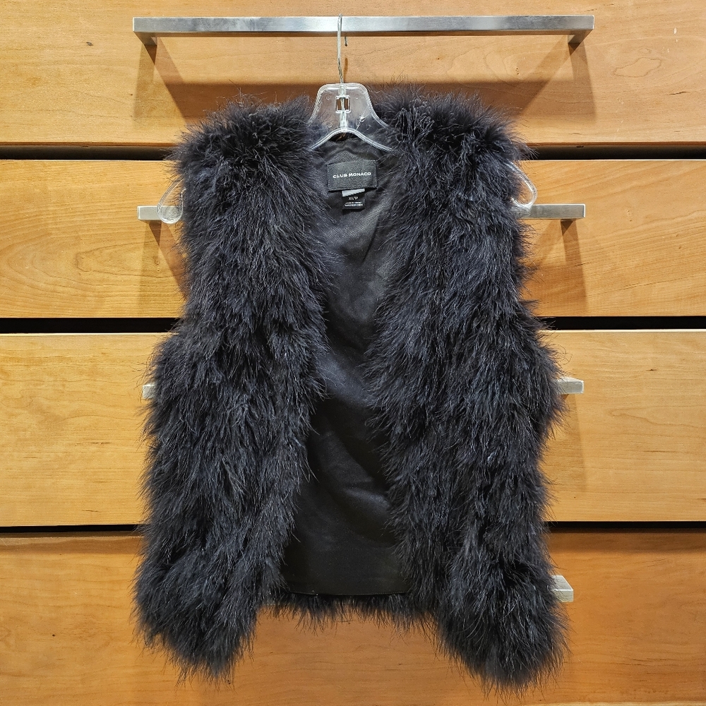 Club Monaco Black Feather Vest